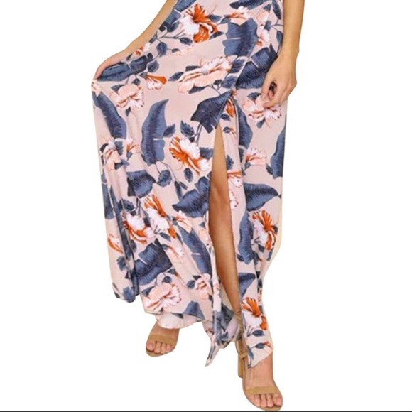 Floral Sleeveless Wrap Maxi Dress - Picture 2 of 14